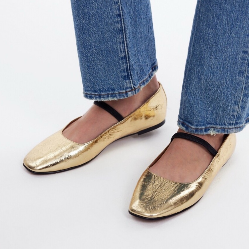 Madewell Greta Gold Ballet Flats